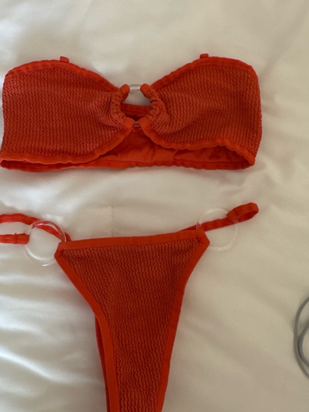 Kids Orange Textured Bikini Set - Brand Unspecified